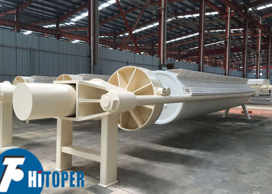 Máy in bộ lọc tấm tròn thủy lực với tấm polypropylene tăng cường bền và khung thép cacbon để tách chất rắn trong bùn
